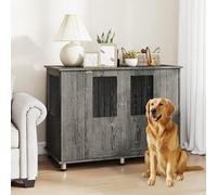 PawHut Dog Crate Kennel Cage for Extra Large Dog, Indoor End Table, Grey
