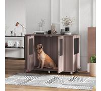 Pawhut Dog Crate Kennel Cage For Extra Large Dog, Indoor End Table, Purple