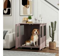 PawHut Dog Crate Kennel Cage for Small Medium Dog, Indoor End Table, Purple