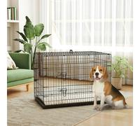 PawHut Dog Crate with Two Doors, Tray, Soft Cushion, for Extra Large Dogs