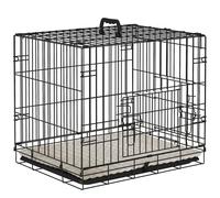 PawHut Dog Crate with Two Doors, Tray, Soft Cushion, for Extra Small Dogs