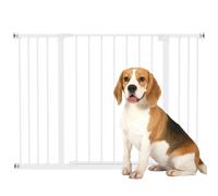 PawHut Dog Gate Pet Safety Gate Stair Barrier Pressure Fit Adjustable 76-82/86-97/101-107 cm, White