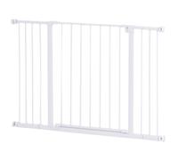PawHut Dog Gate Pet Safety Gate Stair Barrier Pressure Fit Adjustable 76-82/86-97/101-107 cm, White