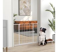 Pawhut Dog Gate Pet Safety Gate Stair Pressure Fit Adjustable 76-82/86-97/101-107 Cm In White White