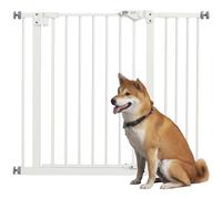 PawHut Adjustable Safety Gate w/ 1 Extensions and Four Adjustable Screws, White