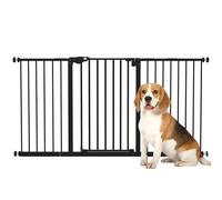 PawHut Dog Gate Pressure Mount Auto Closing Door 74-148cm Openings Black