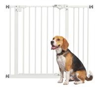PawHut Dog Gate Pressure Mount Auto Closing Door 74-94cm Openings White