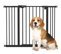 PawHut Dog Gate Stair Gate Pressure Fit Pets Barrier Auto Close for Doorway Hallway, 74-100cm Wide Adjustable, Black Black