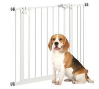 PawHut Dog Gate, Stair Gate Pressure Mount with Auto Closing Door, for Doorways, Hallways, One Hand Operate, Two Way Open, 74-87cm Openings, White