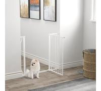 PawHut Wide Pet Stair Gate, 75-95W cm, White, White