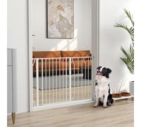Pawhut Dog Gate Wide Stair Gate W/ Door Pressure Fit In White White