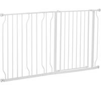 PawHut Dog Gate Wide Stair Gate w/ Door Pressure Fit Pets Barrier for Doorway,