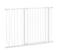 Pawhut Wide Pet Stair Gate 76H X 75-115Wcm White, White