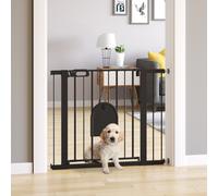 PawHut Dog Gate with Cat Flap Pet Safety Gate Barrier