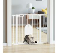 PawHut Dog Gate with Cat Flap Pet Safety Gate Barrier