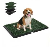 PawHut Dog Grass Pee Pad with Tray, 2 Artificial Grass Mats, 76 x 50.5 cm | Dog Toilet Tray, Portable Puppy Training Toilet for Indoor Outdoor Use, Easy to Clean