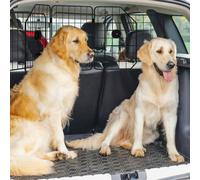 PawHut Dog Guard for SUVs, Vehicles, Vans, Car Barrier with Adjustable Width, Foldable Headrest, Mesh Dog Guard for Travel, Black