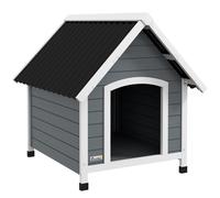 PawHut Dog Kennel Outdoor Dog House w/ Removable Floor - for Medium Dogs - Grey | TJ Hughes