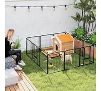 PawHut Dog Pen, 12 Panels Puppy Pen for Small Dogs, 60cm High, Black