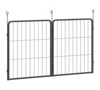 PawHut Dog Pen, 2-Panel Puppy Pen, Indoor/Outdoor, 56x60 cm | Pet Playpen with 3 Ground Stakes for Small Dogs, Garden & Camping Use, Black