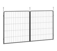 PawHut Dog Pen, 2-Panel Puppy Pen, Indoor/Outdoor, 68x80 cm | Pet Playpen with 3 Ground Stakes for Small to Medium Dogs, Garden & Camping Use, Black
