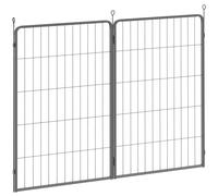 PawHut Dog Pen, 2 Panel Puppy Pen, Portable, Detachable, For Large Dogs, 100cm Tall, Black Black