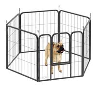 PawHut Dog Pen, 6 Panel Puppy Pen, Steel Dog Playpen, for Small Breeds, 60cm Tall, Black