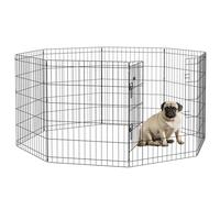 PawHut Dog Pen, 8 Panel Puppy Playpen, Portable & Foldable, DIY Design with Door, for Medium Dogs, Puppies, Small Animals, for Indoor/Outdoor Use, 76Hcm