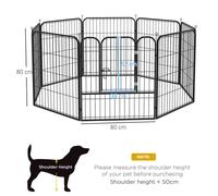 PawHut 0.79 X 0.79M Pet Playpen w/ Metal Hutch Cage For Rabbits & Guinea Pigs & Puppies - Black, Black