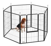 Pawhut Dog Playpen, 6 Panels Puppy Pen Dog Playpen, 100Cm High, Black