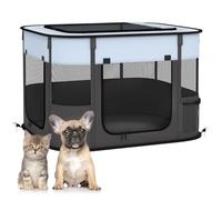 Pawhut Portable Dog Pen For Puppies, Rabbits, Kittens, Guinea Pigs In Grey Grey