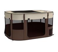 PawHut Dog Pen, Pet Playpen, Portable Foldable Dog Cat Playpen Soft Pet Cage with Storage Bag for Puppies, Rabbits, Kittens, Guinea Pigs, 114 x 89 x