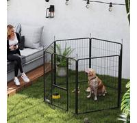 PawHut Dog Pen 6 Panels Puppy Pen Heavy Duty Pet Playpen for Indoor Outdoor for Dogs, Rabbits, Ducks 100cm High