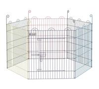 PawHut Dog Playpen, Puppy Pen, Metal Rabbit Run, Pet Crate Fence w/ Door, for Indoors and Outdoors, 60H x 120cm Multicolour