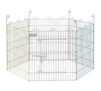 PawHut Dog Playpen Puppy Pen w/Door for Indoors and Outdoors 60H x Φ120cm | Metal Rabbit Run, Pet Crate Fence