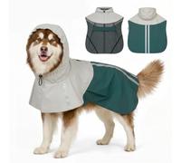 PawHut Dog Raincoat with Hood for Extra Large Dogs 30-40 KG, Green, XL