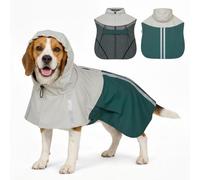 PawHut Dog Raincoat with Hood for Medium Dogs 15-20 KG, Green, M