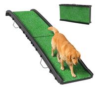 PawHut Dog Ramp for Cars, Portable Pet Ramp Foldable Design with Artificial Grass Anti-Slip Surface, Lightweight, for Cars, SUVs, Trucks, Home, 155 x 38.5 x 15.5 cm