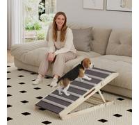 Pawhut Dog Ramp For Couch, 4 Adjustable Height Dog Climbing Ladder For Bed In Natural Natural