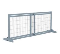 PawHut Dog Safety Gate Extendable Freestanding Safety Gate for Pets Adjustable Length 104-180 x 36 x 69 cm Pine Blue-Grey