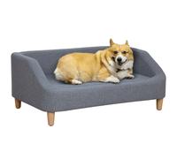 PawHut Dog Sofa Bed Cat Sofa w/ Soft Cushion for Small Medium Large Dogs Grey