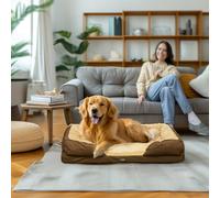 PawHut Dog Sofa Bed Pet Bed Dog Mattress with Removable Washable Cover, Anti-Slip Bottom, for Large Sized Dogs, 120L x 80W x 22Hcm - Brown Brown