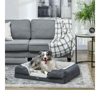 PawHut Dog Sofa Bed Pet Bed Dog Mattress with Removable Washable Cover, Anti-Slip Bottom, for Medium Sized Dogs, 90L x 69W x 21Hcm - Charcoal Grey Grey