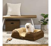 PawHut Dog Sofa Bed Pet Bed Dog Mattress with Removable Washable Cover, Anti-Slip Bottom, for Small Sized Dogs, 70L x 50W x 18Hcm - Brown Brown
