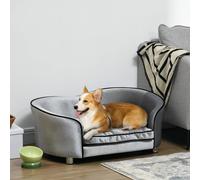 PawHut Dog and Cat Lounger Sofa Couch - Silver Grey