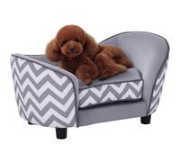PawHut Dog Sofa Pet Couch for XS Dogs w/ Removable Sponge Padded Cushion - Grey