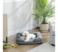 PawHut Dog Sofa Bed, Washable Pet Bed with Non-Slip Bottom, Grey - 70L x 60W x 16.5H cm - Grey - 1