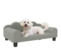 PawHut Dog Sofa Bed - Cat Sofa with Backrest - Armrest - for Small Dogs - Grey | TJ Hughes