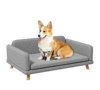 PawHut Dog Sofa Bed with Legs, Water-Resistant Fabric for Medium Dogs - Grey