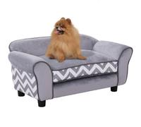 PawHut Dog Sofa Cat Couch Bed for XS Dogs w/ Removable Sponge Cushion - Grey, Grey